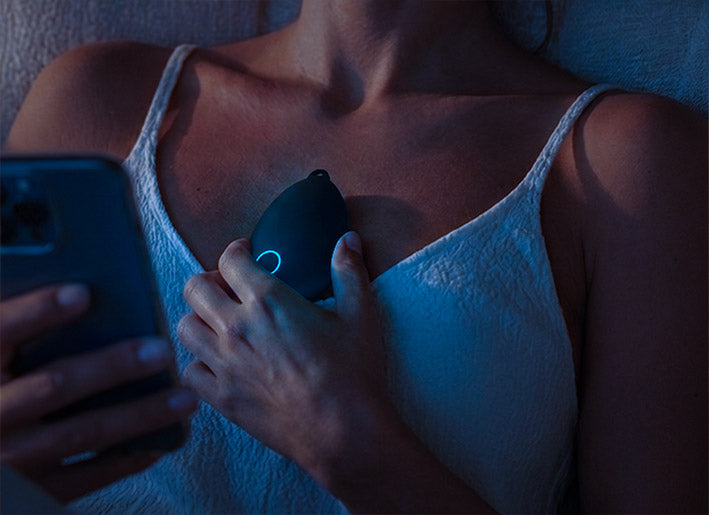 Sensate device resting on a person’s chest