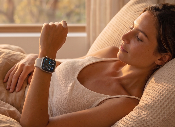 HRV trend data on a wearable app
