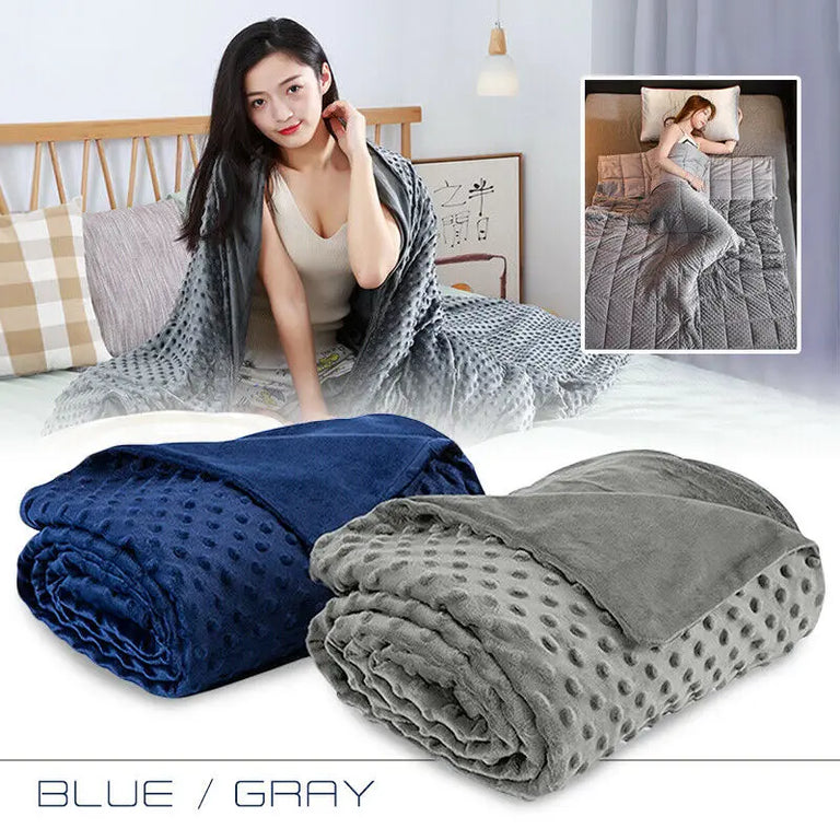 Gray Weighted Blanket Cover Zip Velvet Bubble Duvet Quilt Soft Breathable Sleep Blanket Covers Comfortable Heavy Blanket Cover